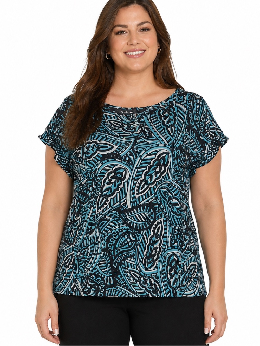 Lane Bryant Paisley Print lightweight blouse